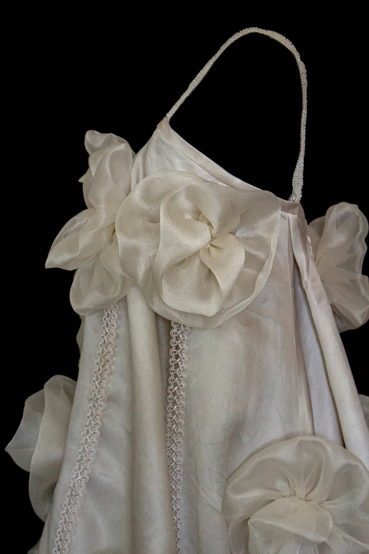 Vintage Silk Organza Wedding Dress | 3D Floral Gown - 373