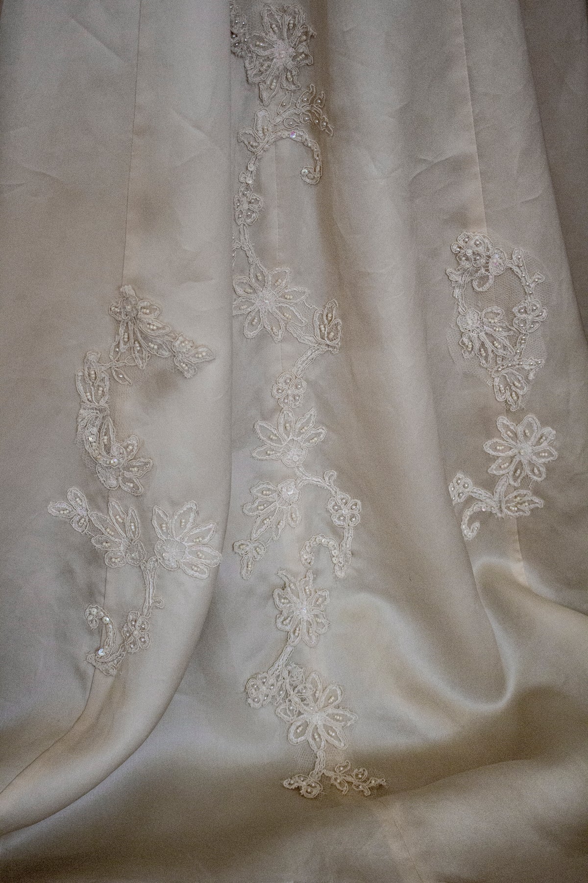 Vintage Embroidered Silk Organza Slip Wedding Dress | A-Line Gown - 378