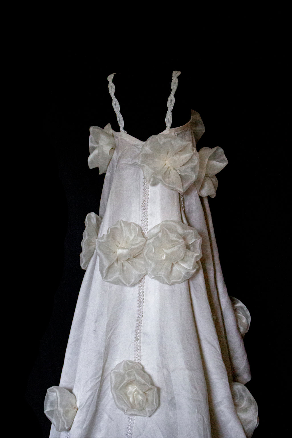 Vintage Silk Organza Wedding Dress | 3D Floral Gown - 373
