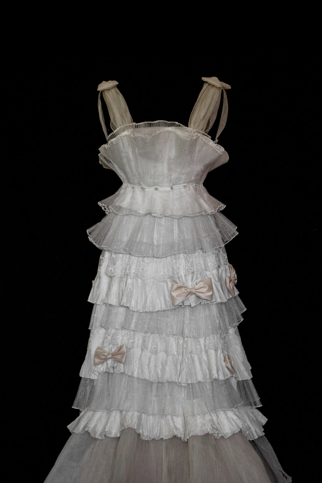 Vintage Tulle & Organza Wedding Dress | Flounced Gown - 372