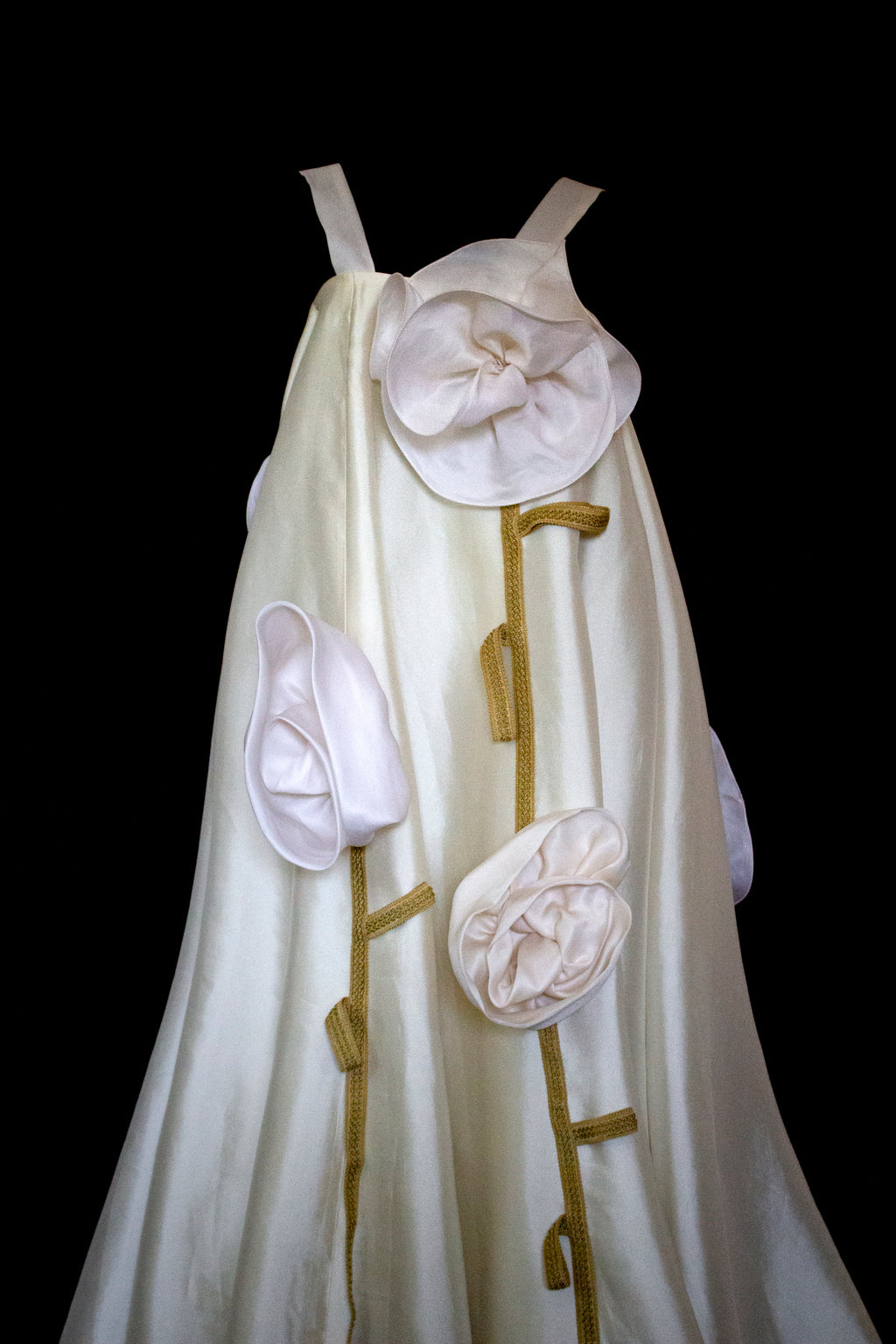 Vintage Silk Wedding Dress | Handmade Floral Mikado - 369