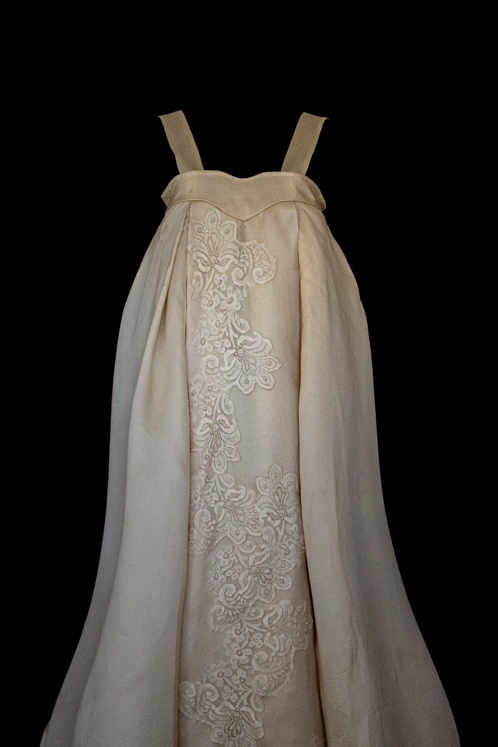 Vintage Embroidered Silk Organza Slip Wedding Dress | A-Line Gown - 378