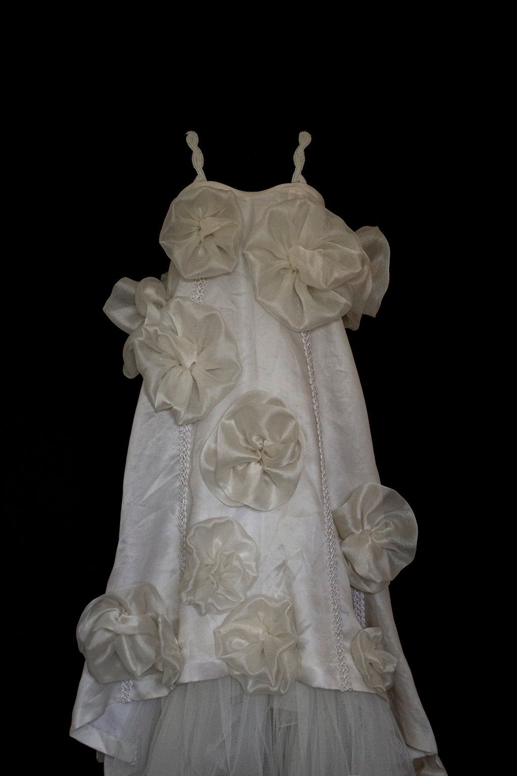 Vintage Silk Organza Wedding Dress | 3D Floral Gown - 373