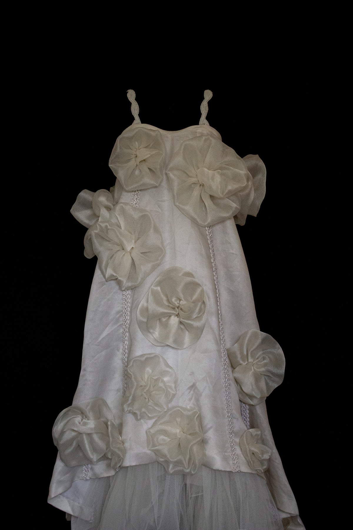 Vintage Silk Organza Wedding Dress | 3D Floral Gown - 373
