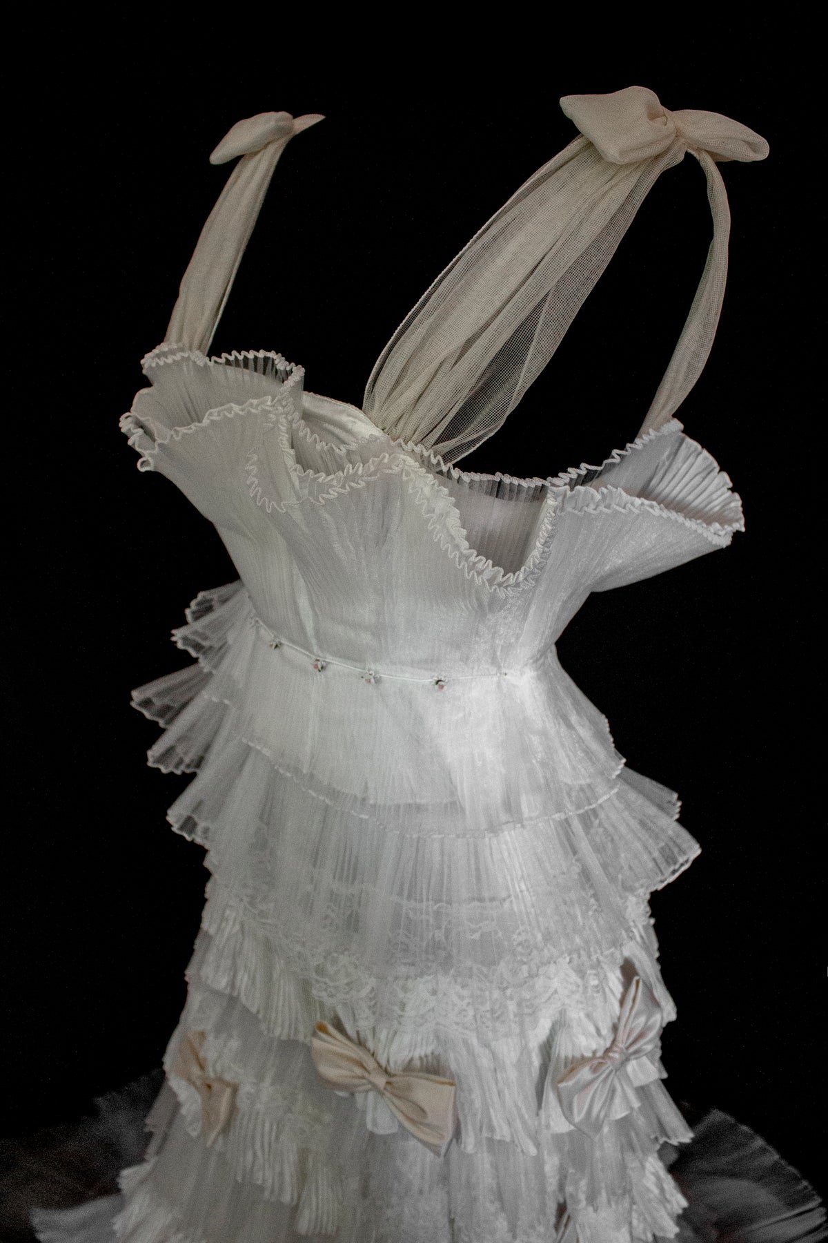 Vintage Tulle & Organza Wedding Dress | Flounced Gown - 372