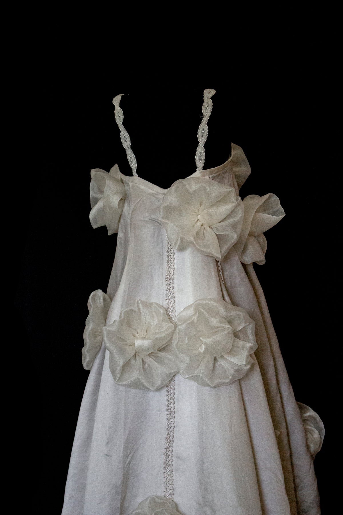 Vintage Silk Organza Wedding Dress | 3D Floral Gown - 373