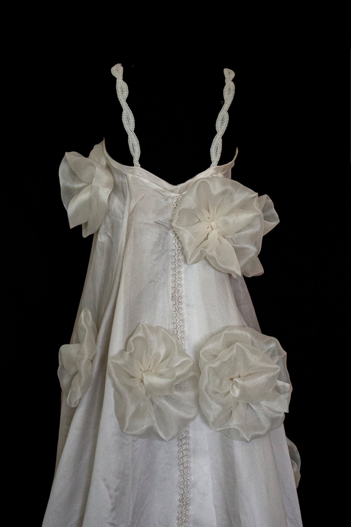Vintage Silk Organza Wedding Dress | 3D Floral Gown - 373