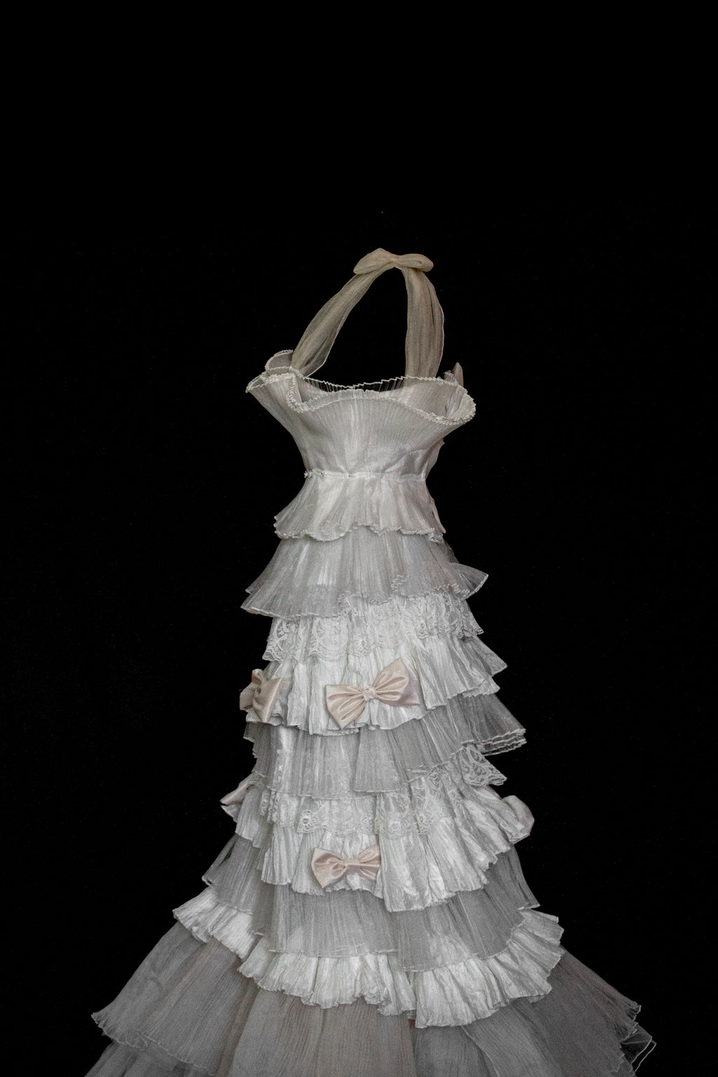 Vintage Tulle & Organza Wedding Dress | Flounced Gown - 372