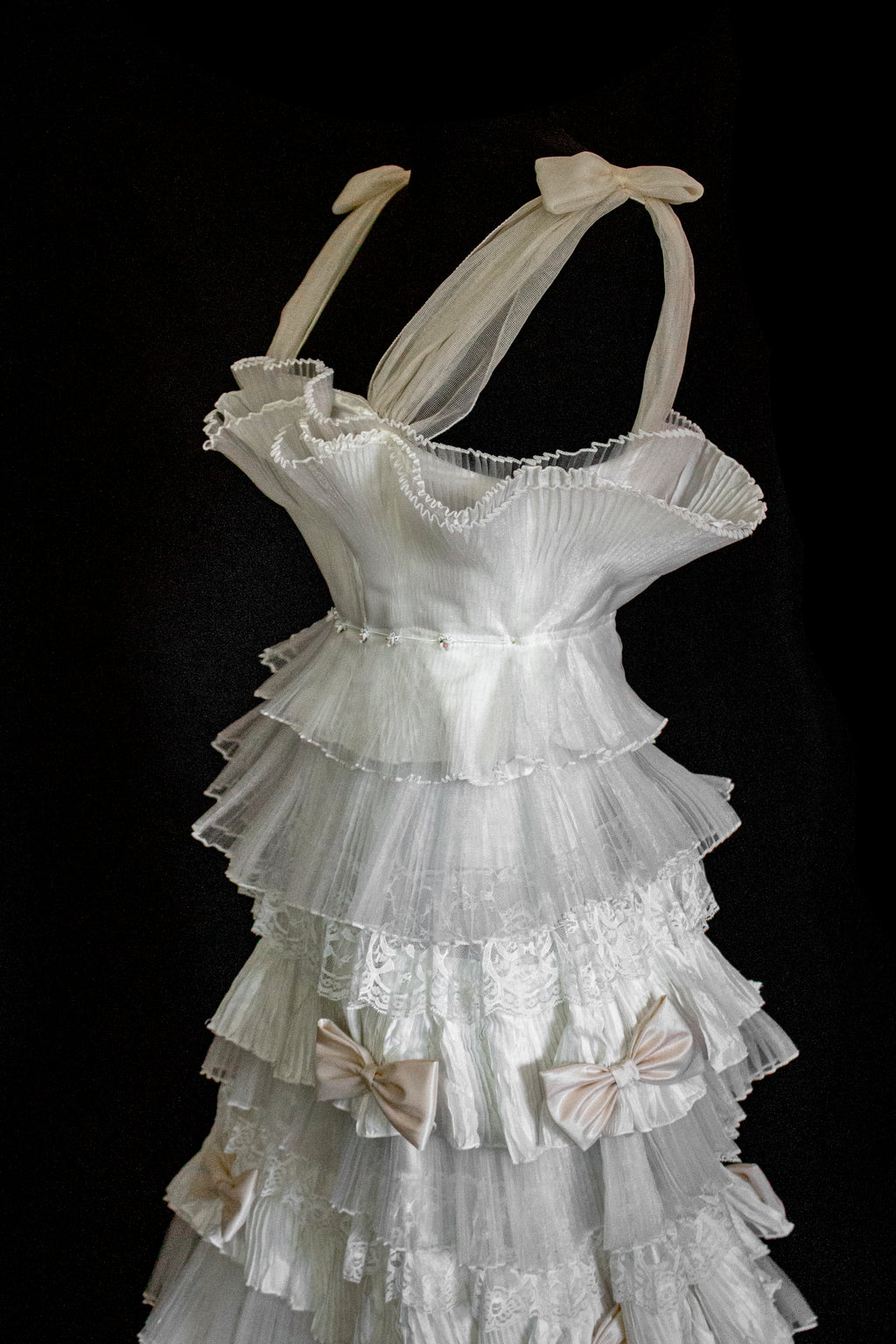 Vintage Tulle & Organza Wedding Dress | Flounced Gown - 372