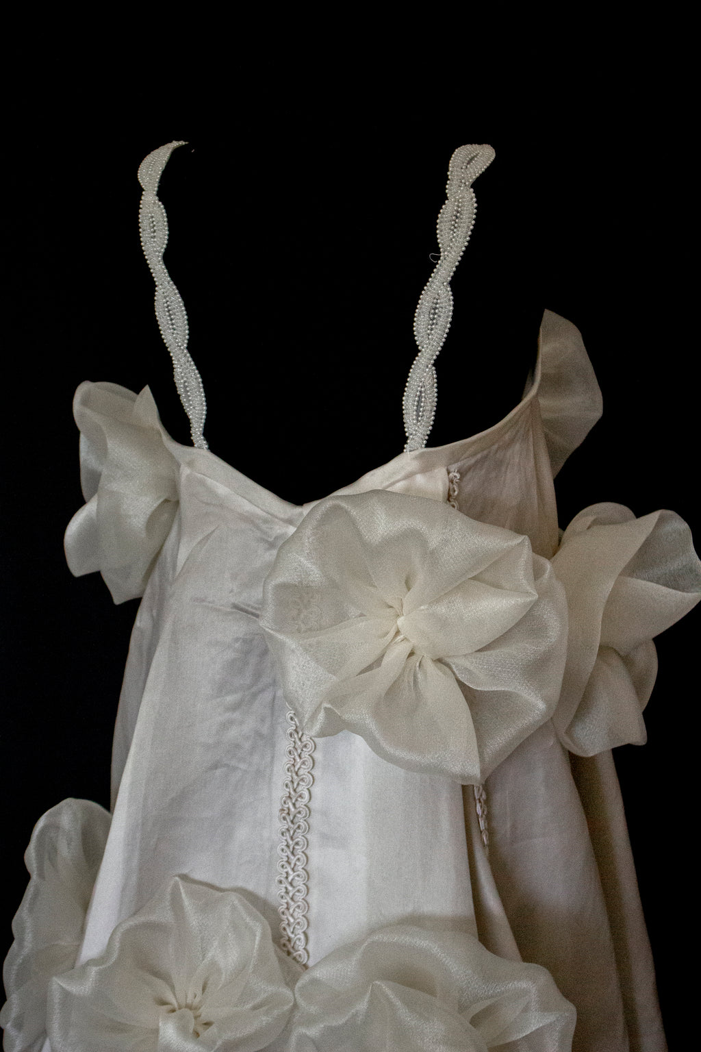 Vintage Silk Organza Wedding Dress | 3D Floral Gown - 373