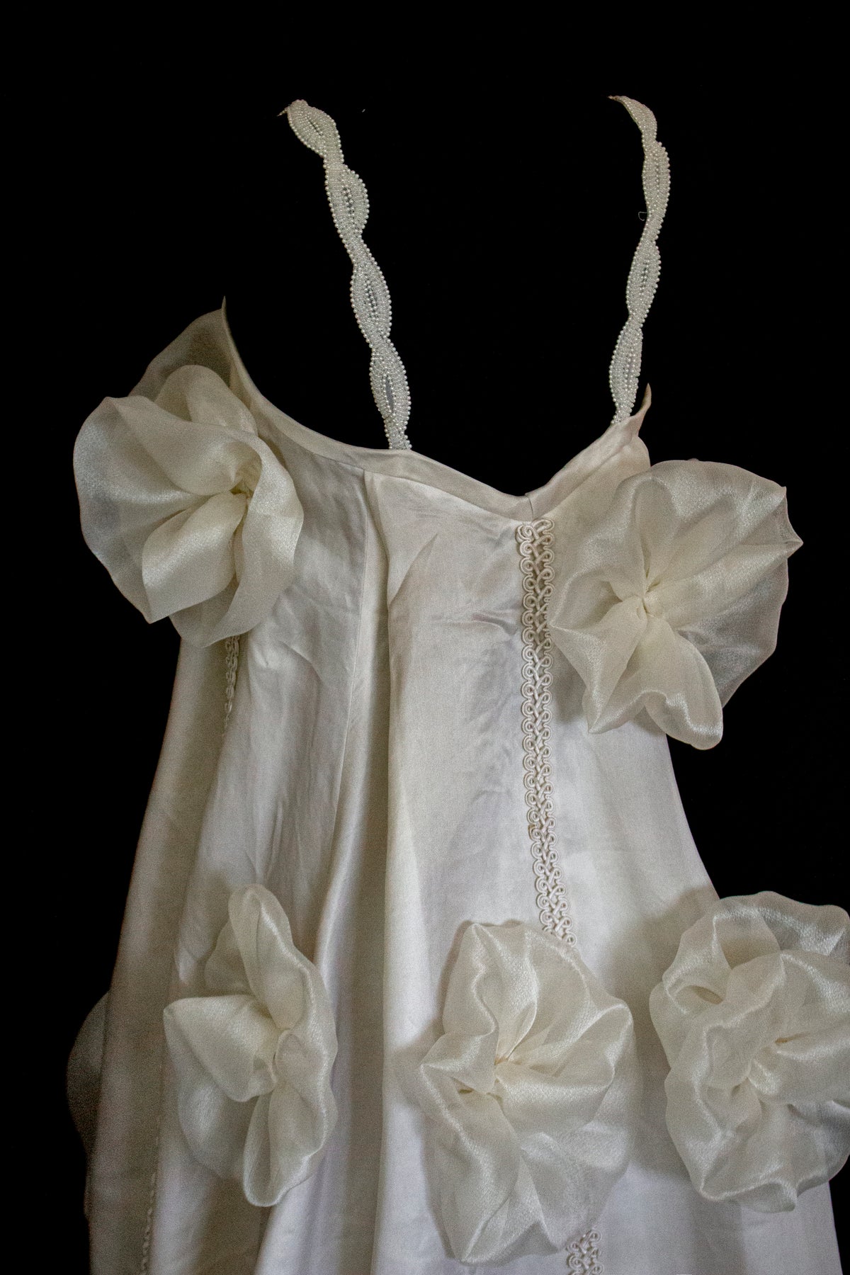Vintage Silk Organza Wedding Dress | 3D Floral Gown - 373