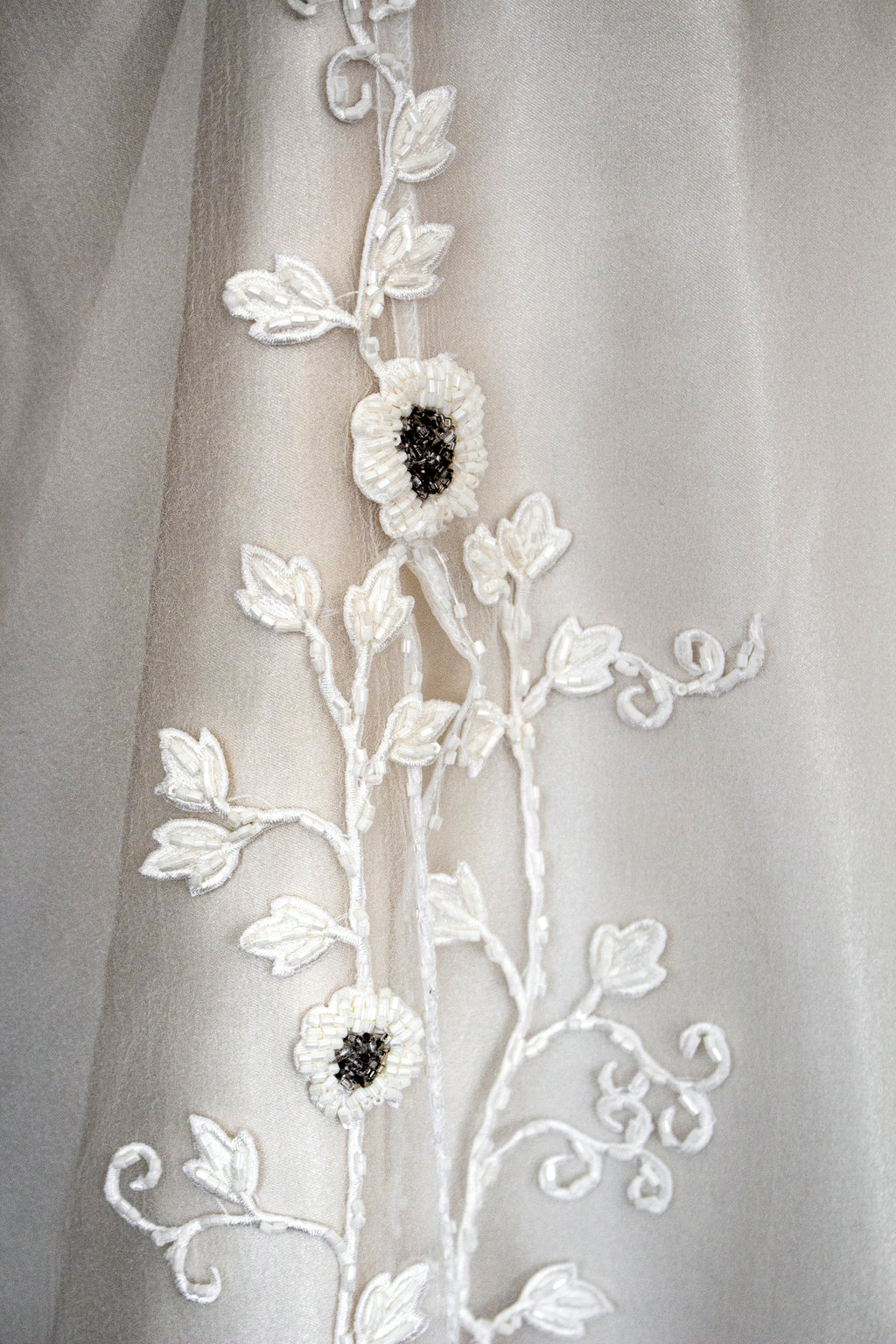 347 - UNIQUE UPCYCLED SILK SATIN WEDDING DRESS: POWDER PINK SLIP GOWN & IVORY CAPE ENSEMBLE, SILVER FLORAL EMBROIDERY, BOHO LUXURY