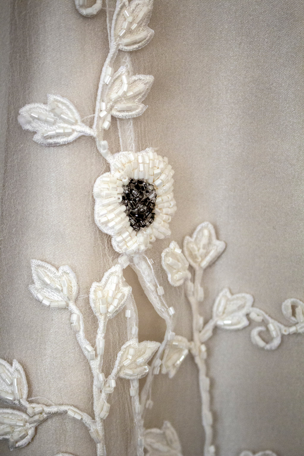347 - UNIQUE UPCYCLED SILK SATIN WEDDING DRESS: POWDER PINK SLIP GOWN & IVORY CAPE ENSEMBLE, SILVER FLORAL EMBROIDERY, BOHO LUXURY