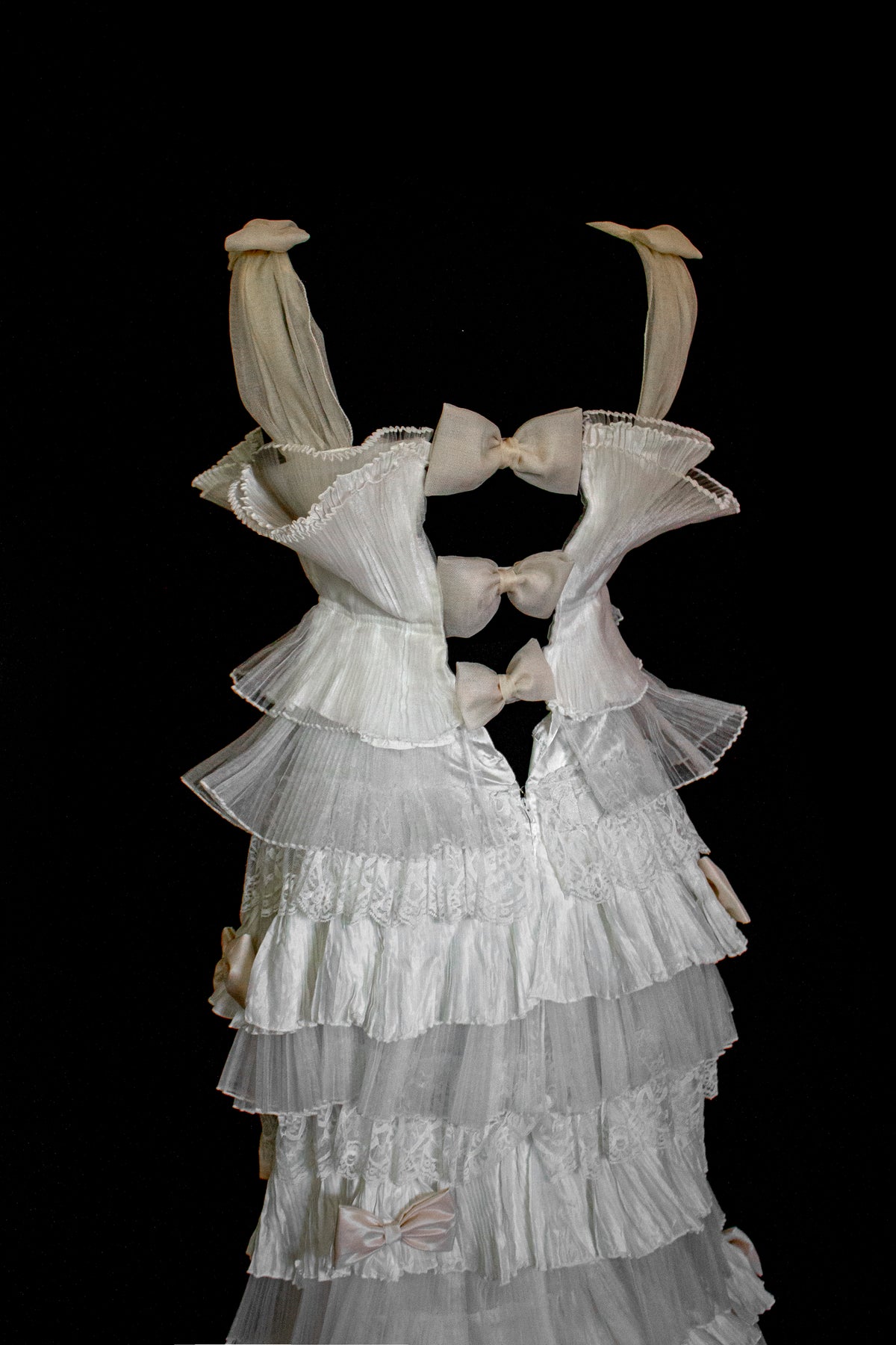 Vintage Tulle & Organza Wedding Dress | Flounced Gown - 372