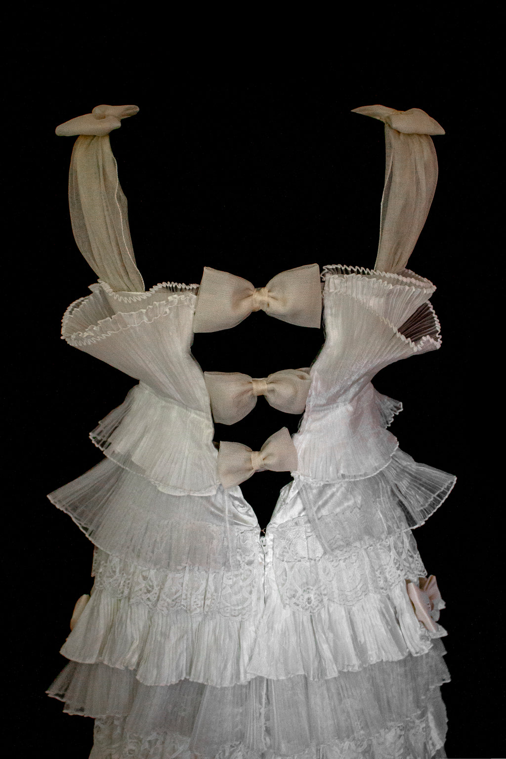 Vintage Tulle & Organza Wedding Dress | Flounced Gown - 372