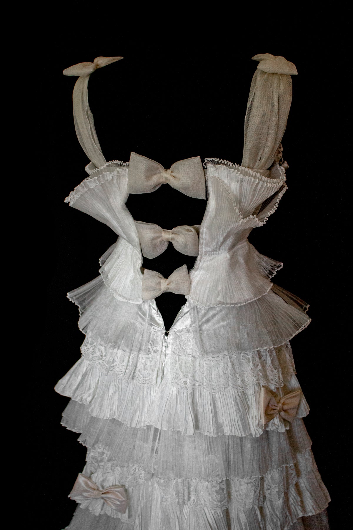 Vintage Tulle & Organza Wedding Dress | Flounced Gown - 372