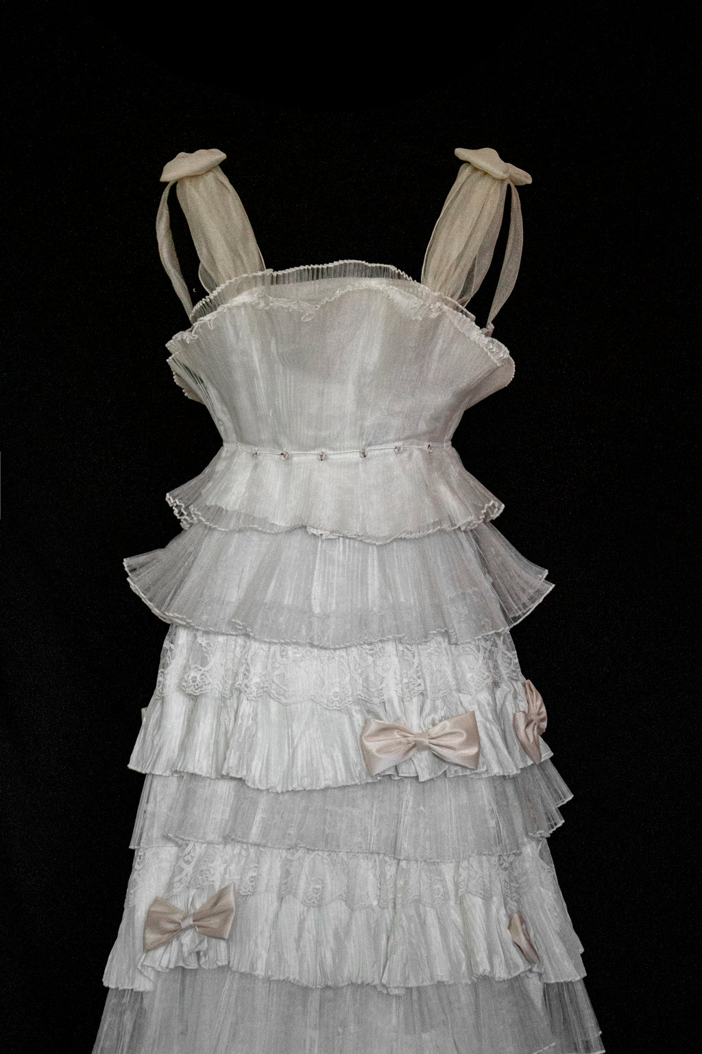 Vintage Tulle & Organza Wedding Dress | Flounced Gown - 372