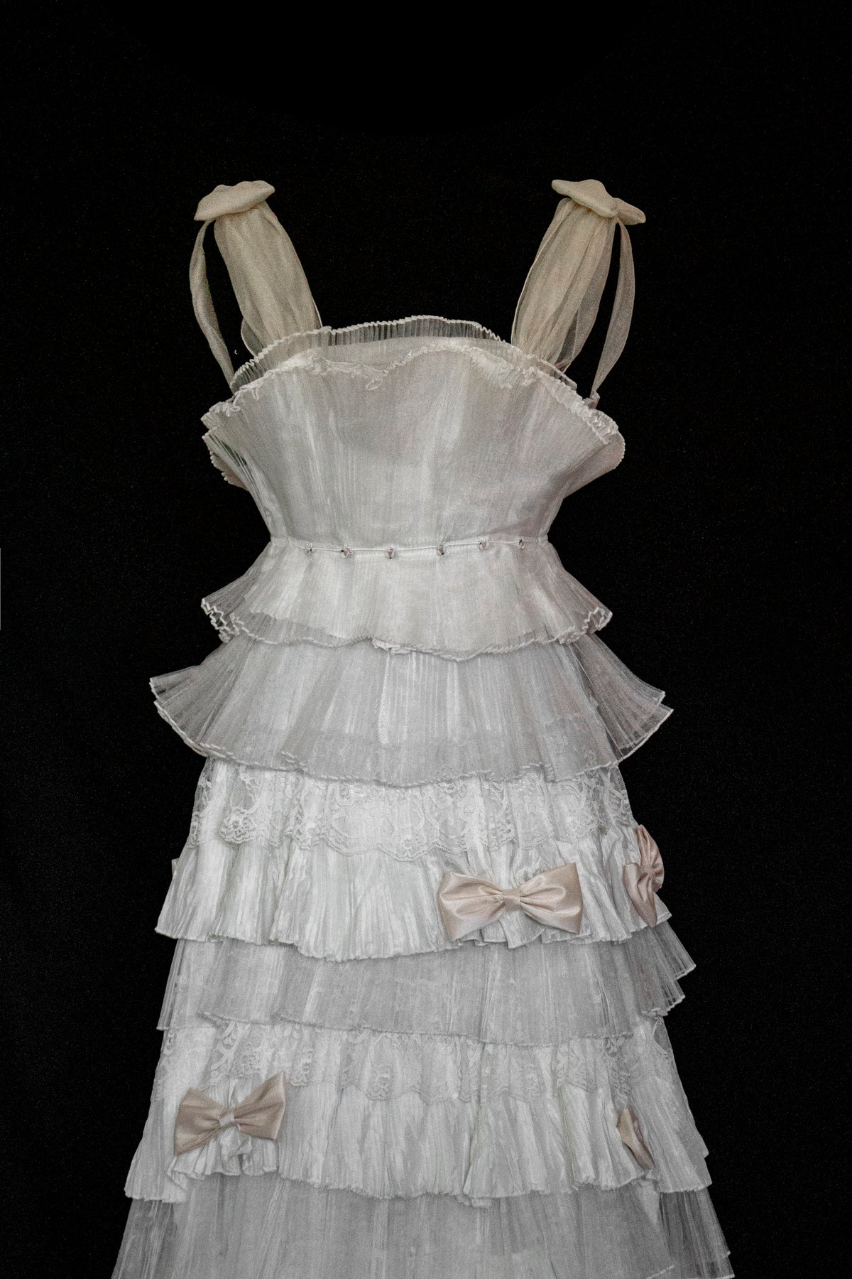 Vintage Tulle & Organza Wedding Dress | Flounced Gown - 372