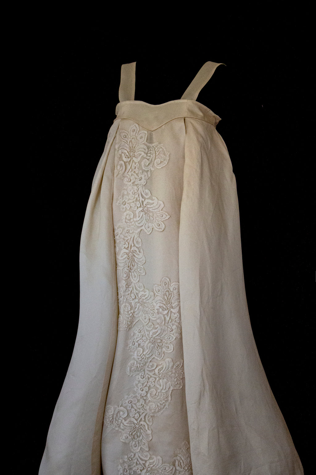 Vintage Embroidered Silk Organza Slip Wedding Dress | A-Line Gown - 378