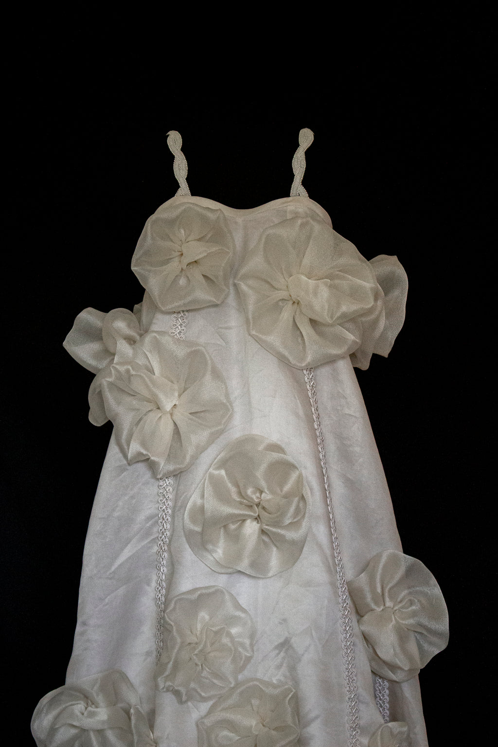 Vintage Silk Organza Wedding Dress | 3D Floral Gown - 373