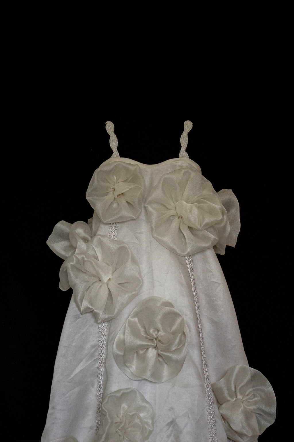 Vintage Silk Organza Wedding Dress | 3D Floral Gown - 373