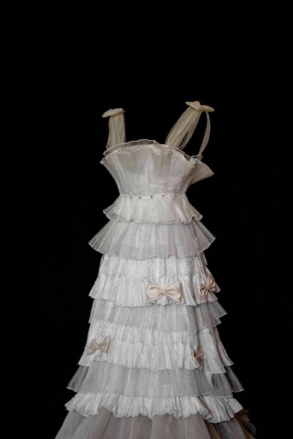 Vintage Tulle & Organza Wedding Dress | Flounced Gown - 372