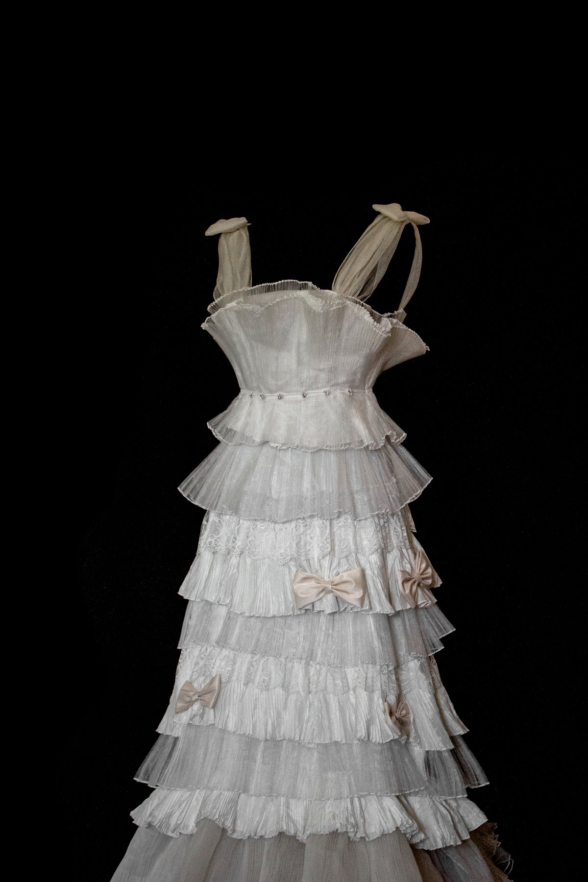 Vintage Tulle & Organza Wedding Dress | Flounced Gown - 372