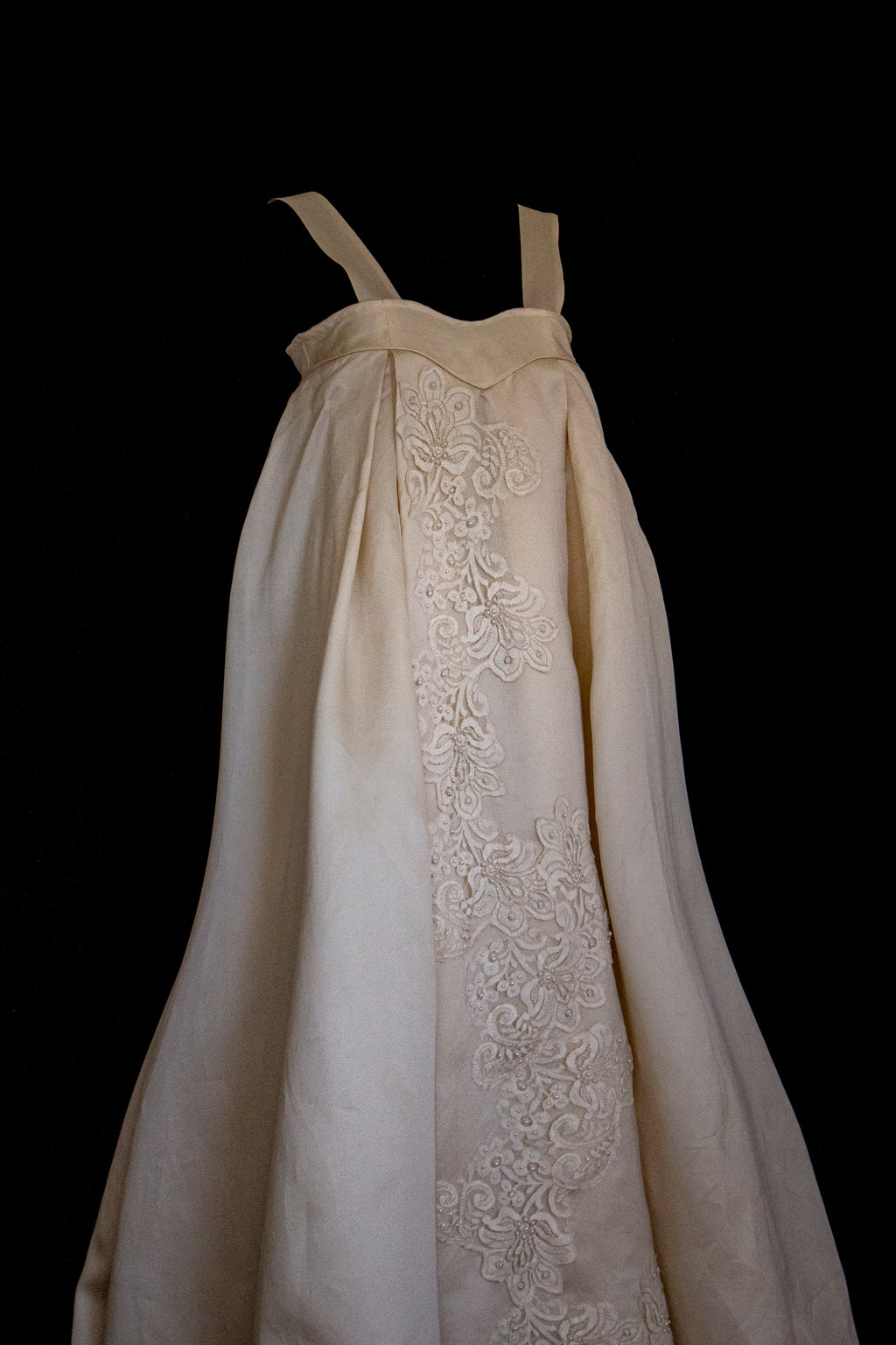 Vintage Embroidered Silk Organza Slip Wedding Dress | A-Line Gown - 378