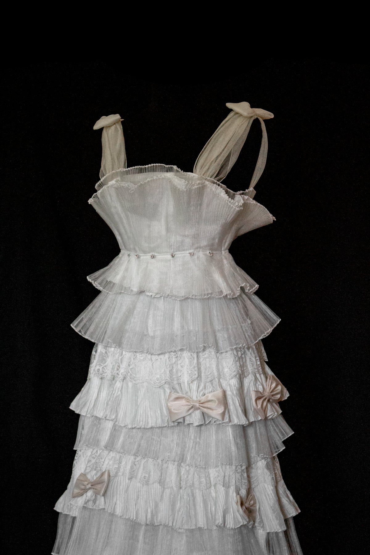 Vintage Tulle & Organza Wedding Dress | Flounced Gown - 372