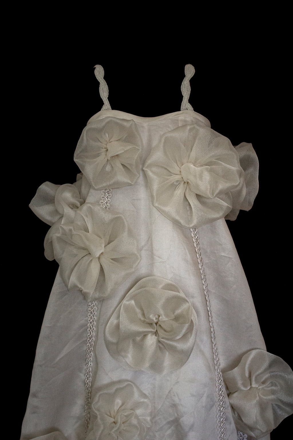 Vintage Silk Organza Wedding Dress | 3D Floral Gown - 373