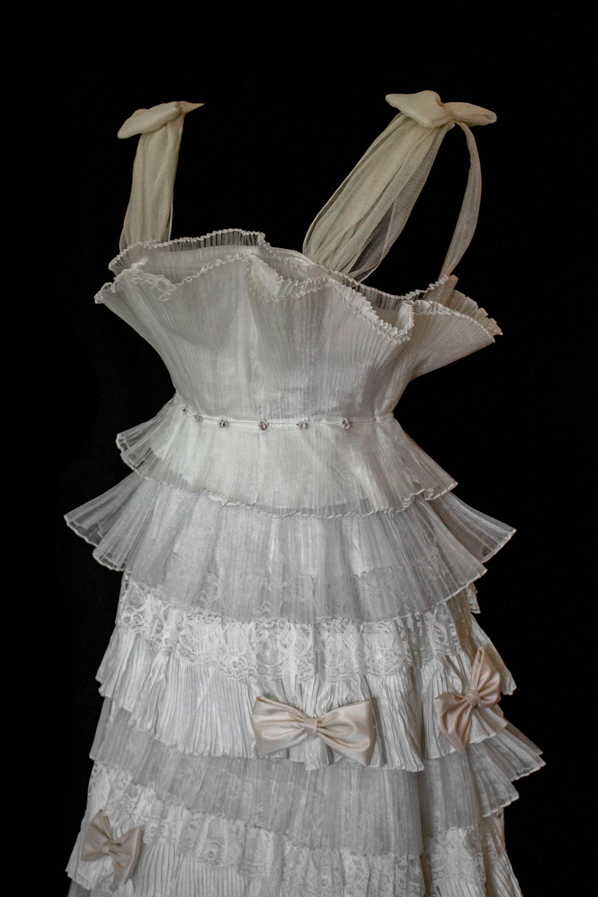 Vintage Tulle & Organza Wedding Dress | Flounced Gown - 372