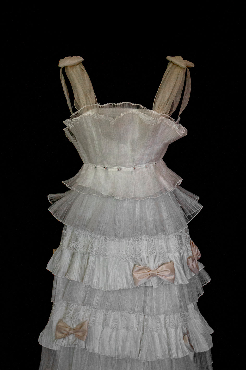 Vintage Tulle & Organza Wedding Dress | Flounced Gown - 372