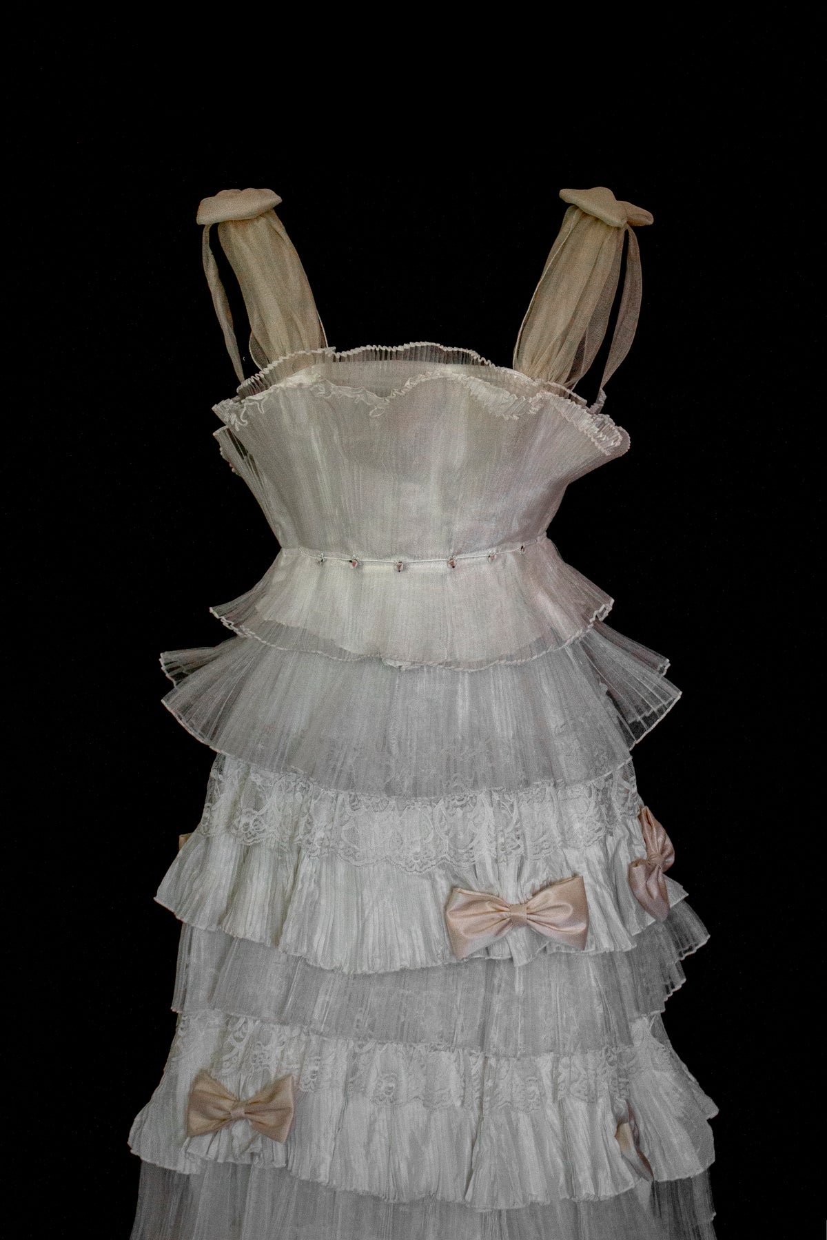 Vintage Tulle & Organza Wedding Dress | Flounced Gown - 372