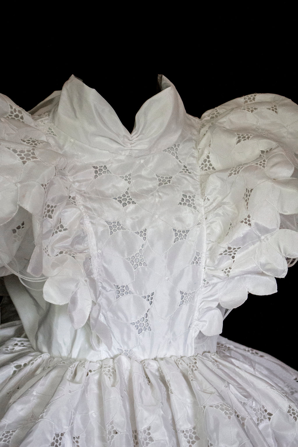 1980s Vintage Iridescent Tutu Wedding Dress | Satin Gown - 375