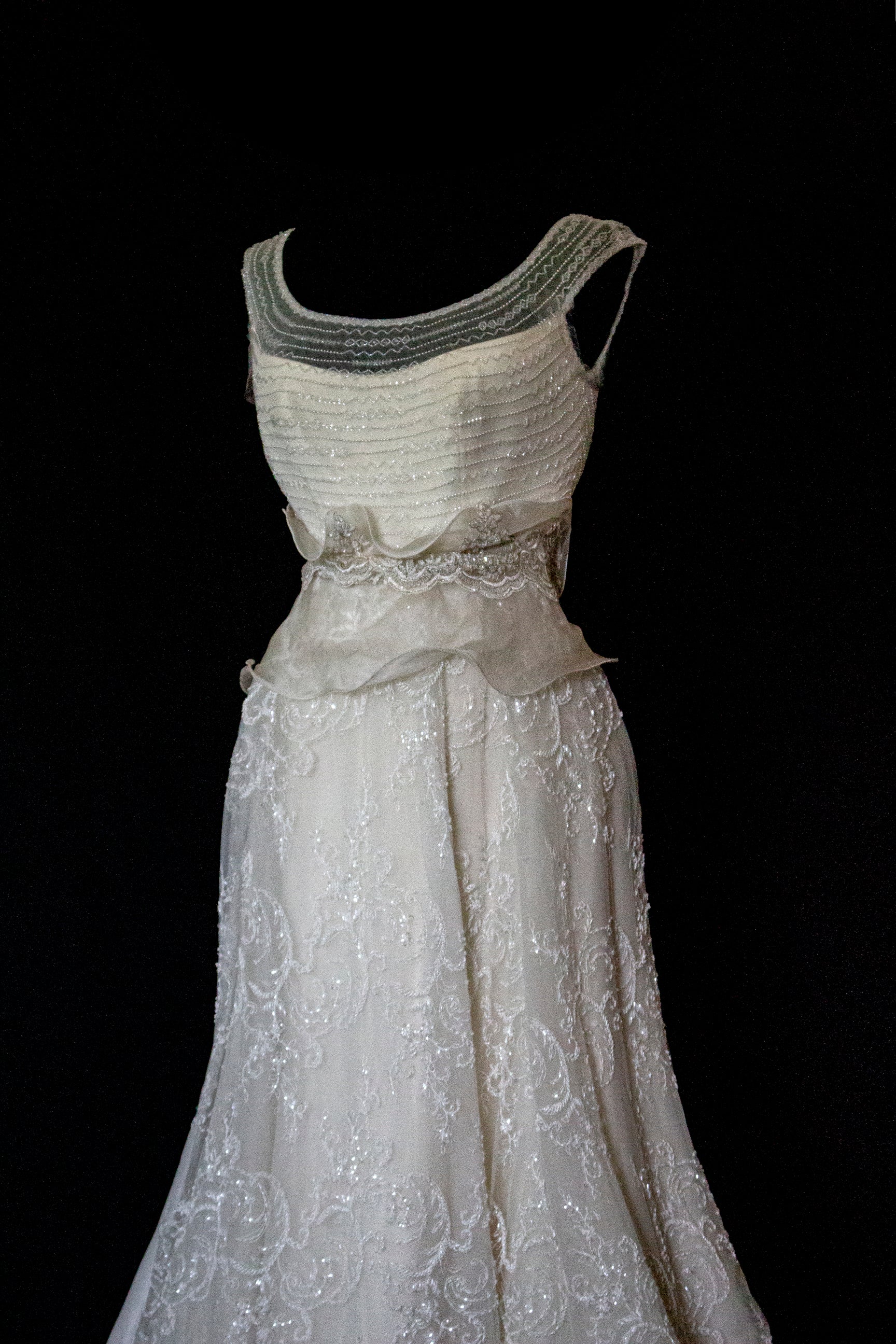Vintage 90s A-Line Wedding Dress | Embroidered Silk Organza Bridal Gown - 367