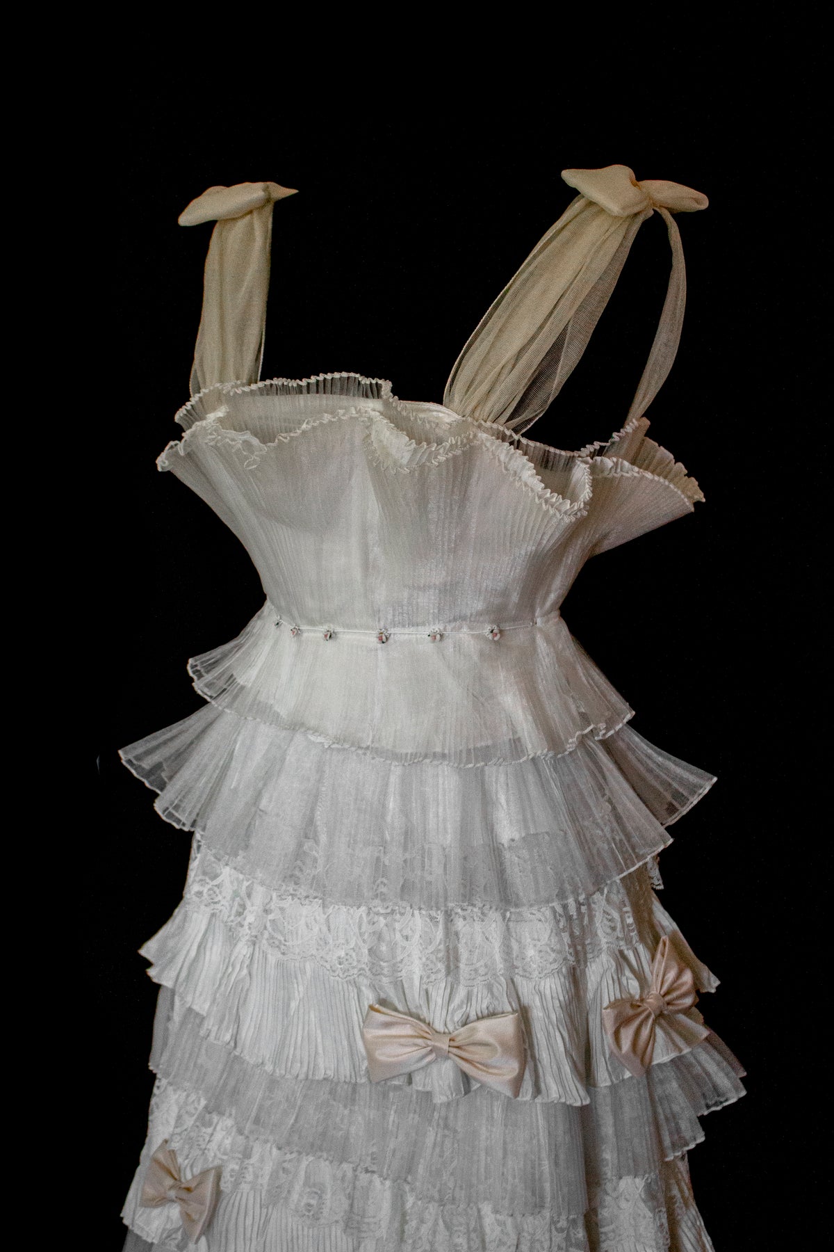 Vintage Tulle & Organza Wedding Dress | Flounced Gown - 372