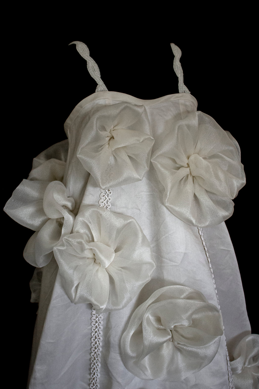 Vintage Silk Organza Wedding Dress | 3D Floral Gown - 373
