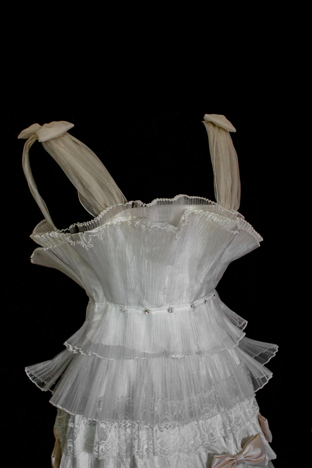 Vintage Tulle & Organza Wedding Dress | Flounced Gown - 372