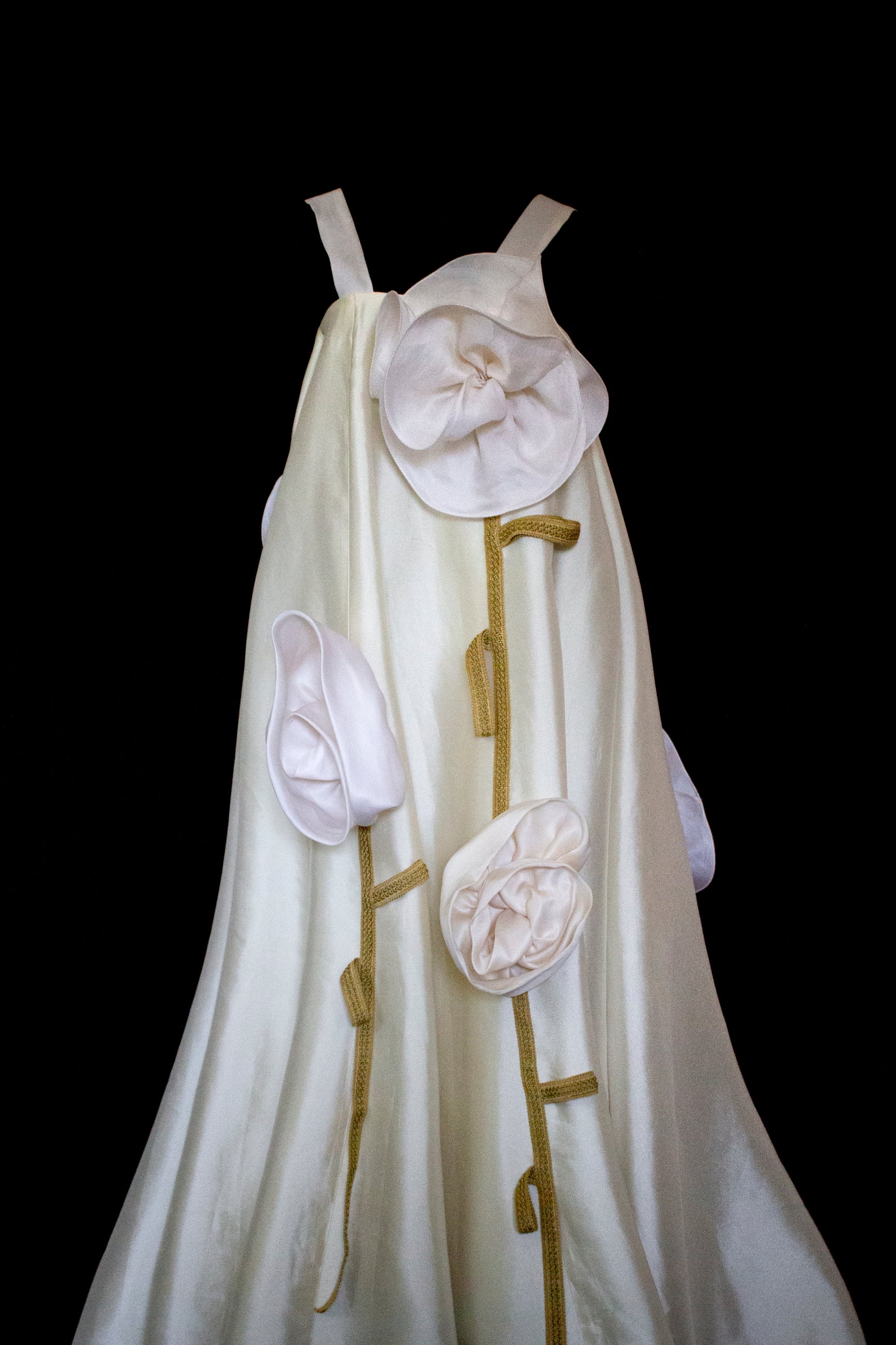 Vintage Silk Wedding Dress | Handmade Floral Mikado - 369