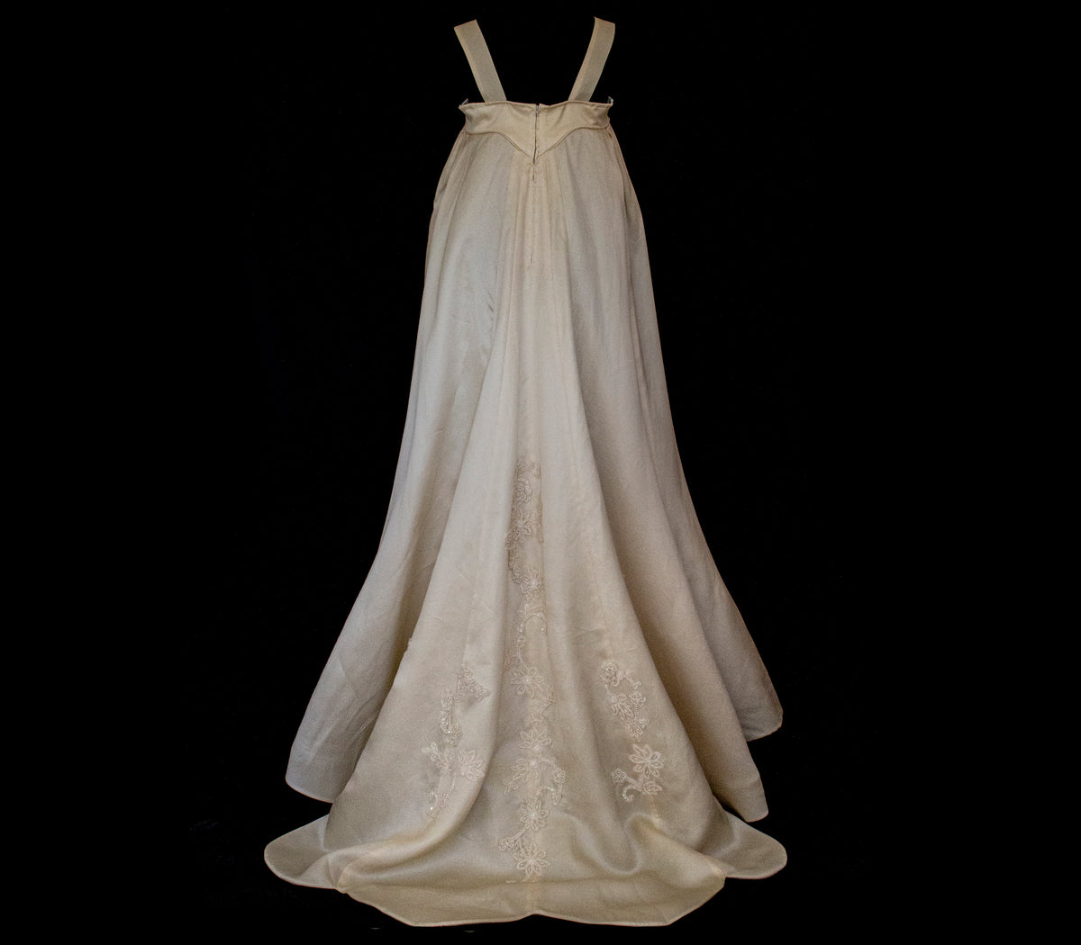 Vintage Embroidered Silk Organza Slip Wedding Dress | A-Line Gown - 378