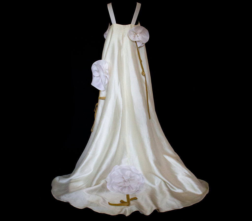 Vintage Silk Wedding Dress | Handmade Floral Mikado - 369
