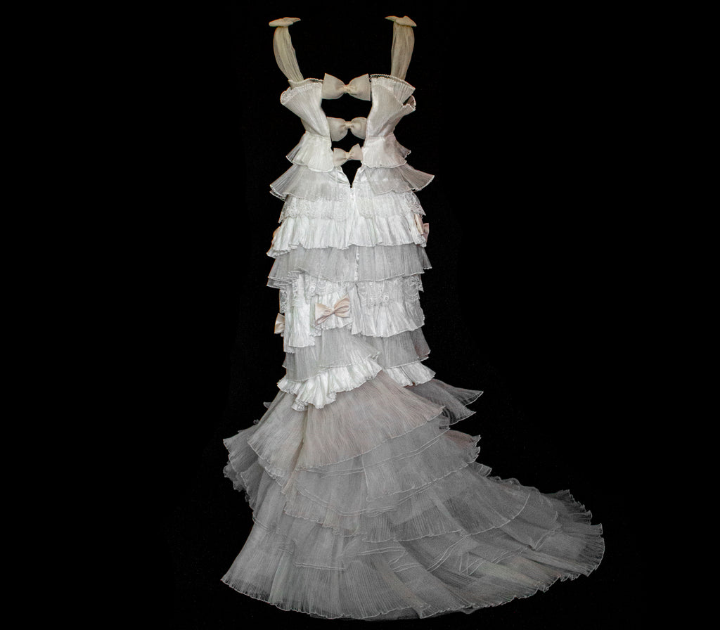 Vintage Tulle & Organza Wedding Dress | Flounced Gown - 372
