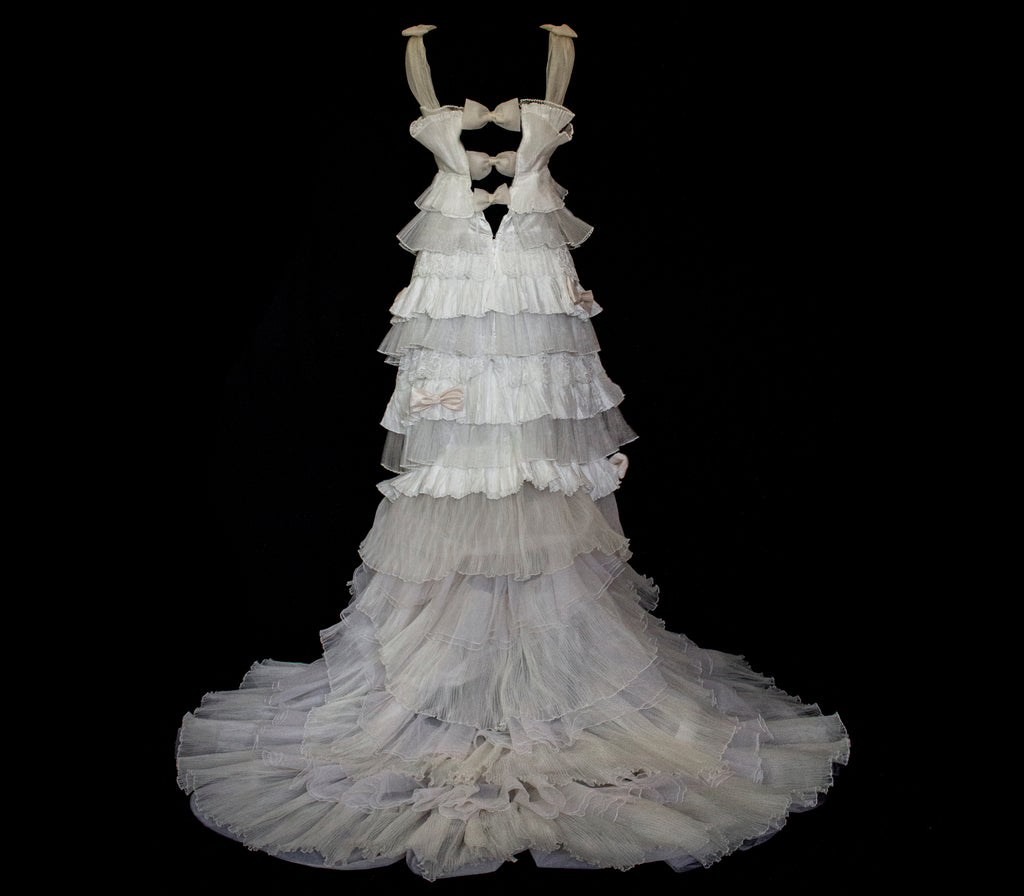 Vintage Tulle & Organza Wedding Dress | Flounced Gown - 372