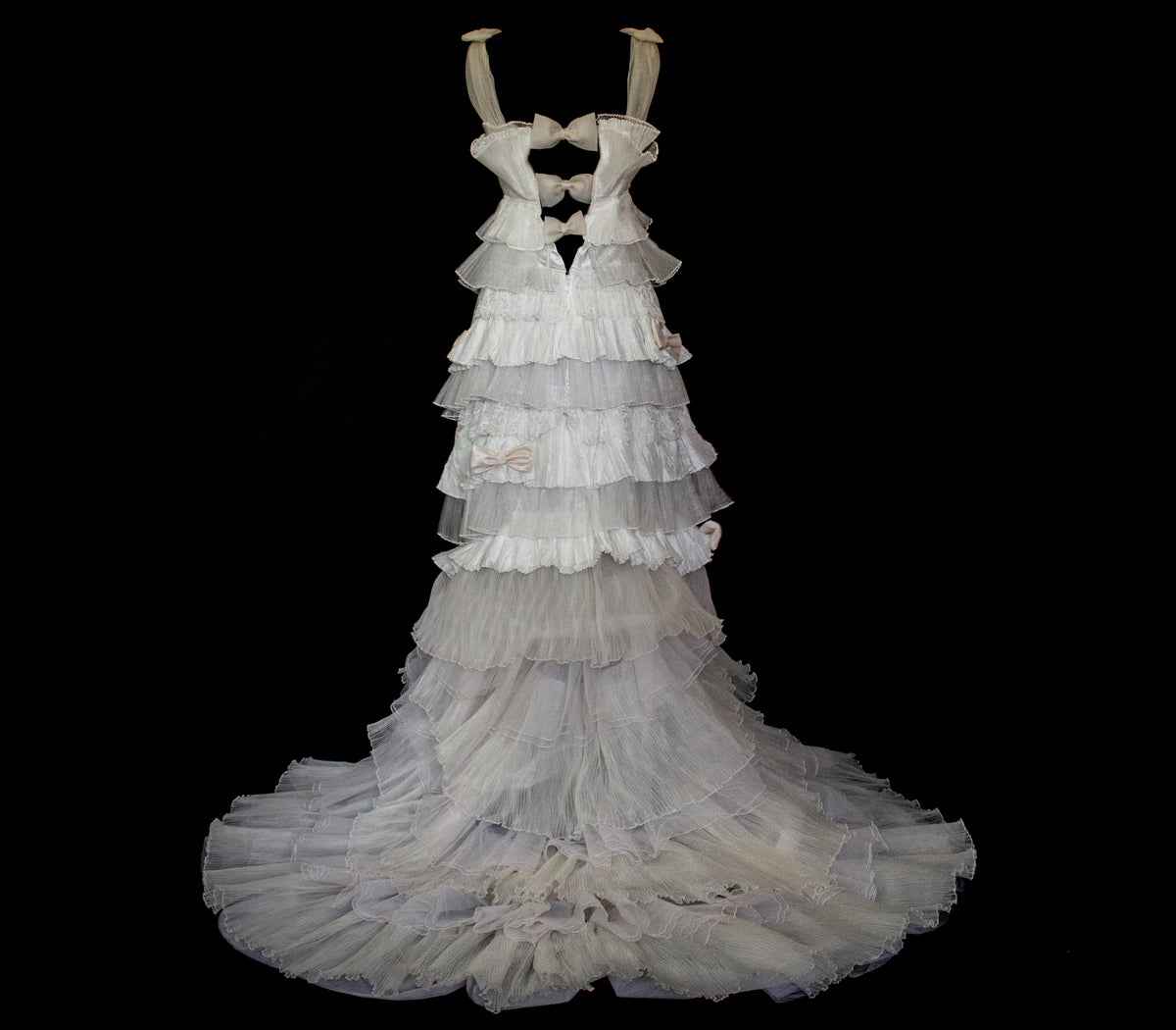 Vintage Tulle & Organza Wedding Dress | Flounced Gown - 372