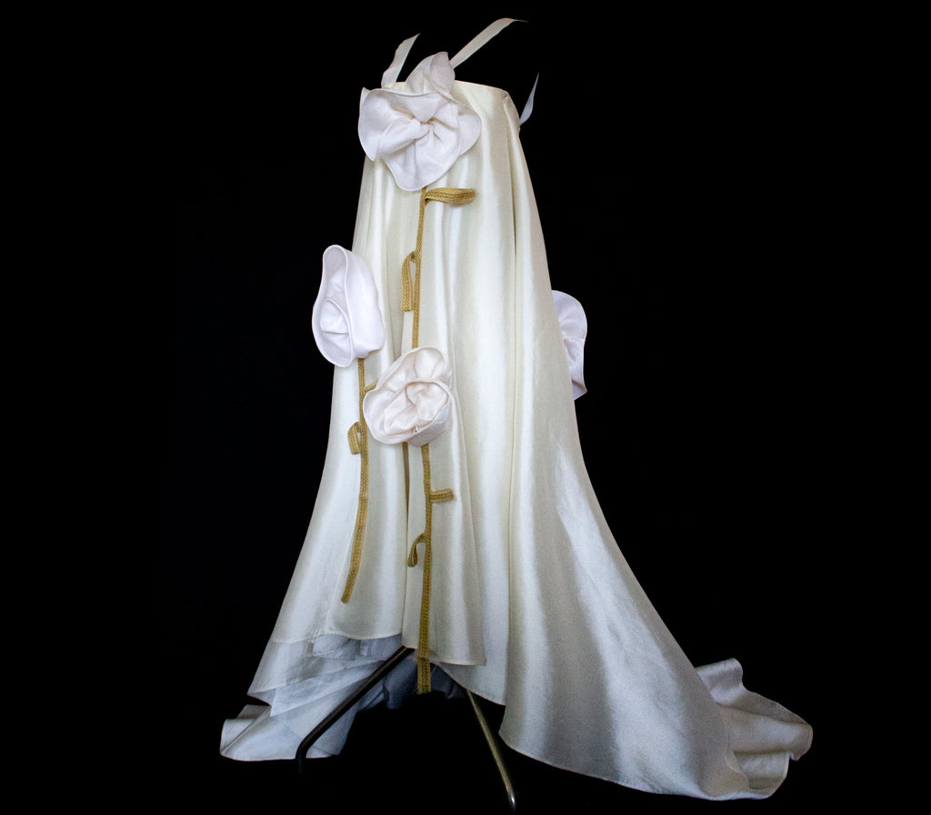 Vintage Silk Wedding Dress | Handmade Floral Mikado - 369