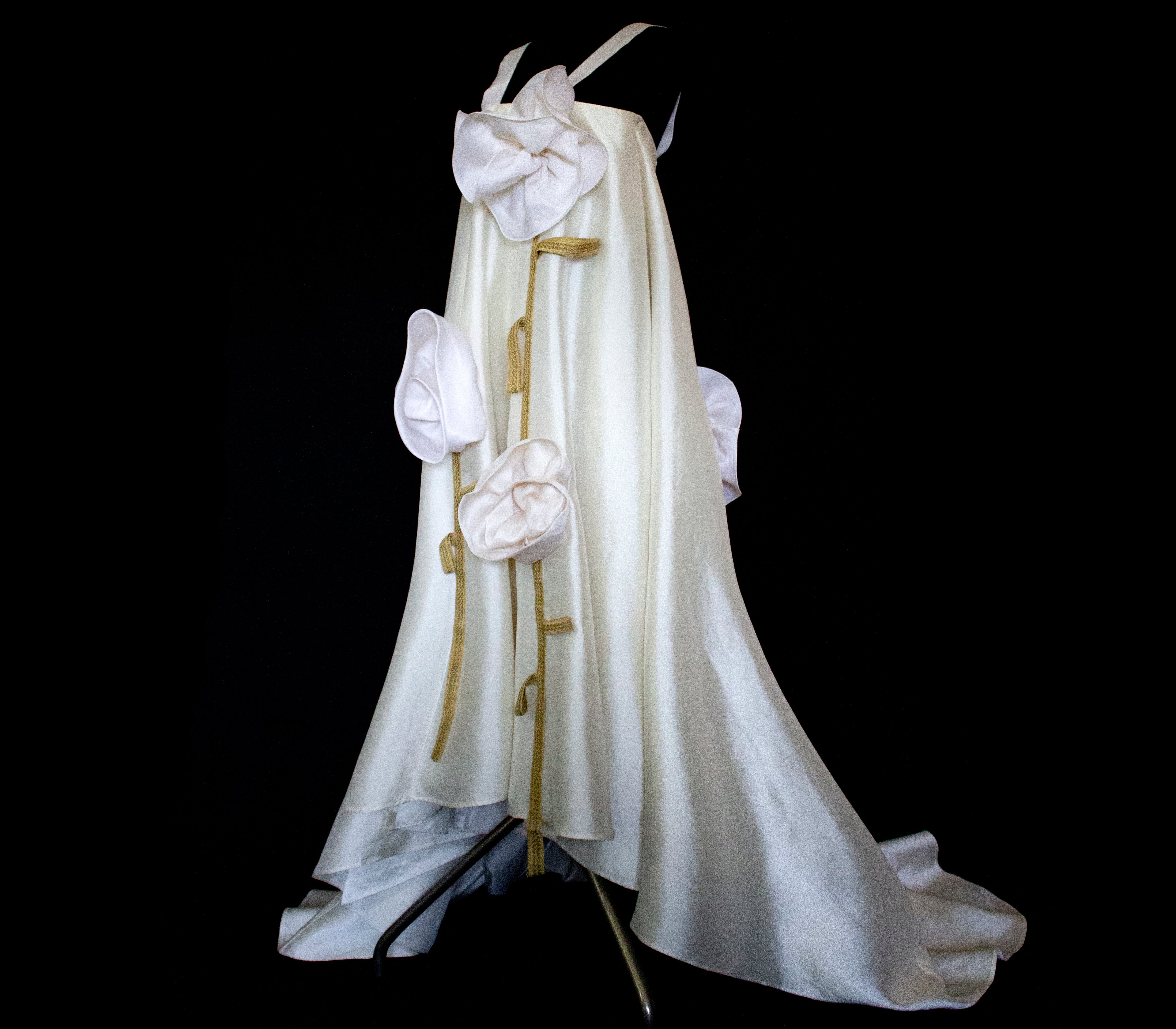 Vintage Silk Wedding Dress | Handmade Floral Mikado - 369