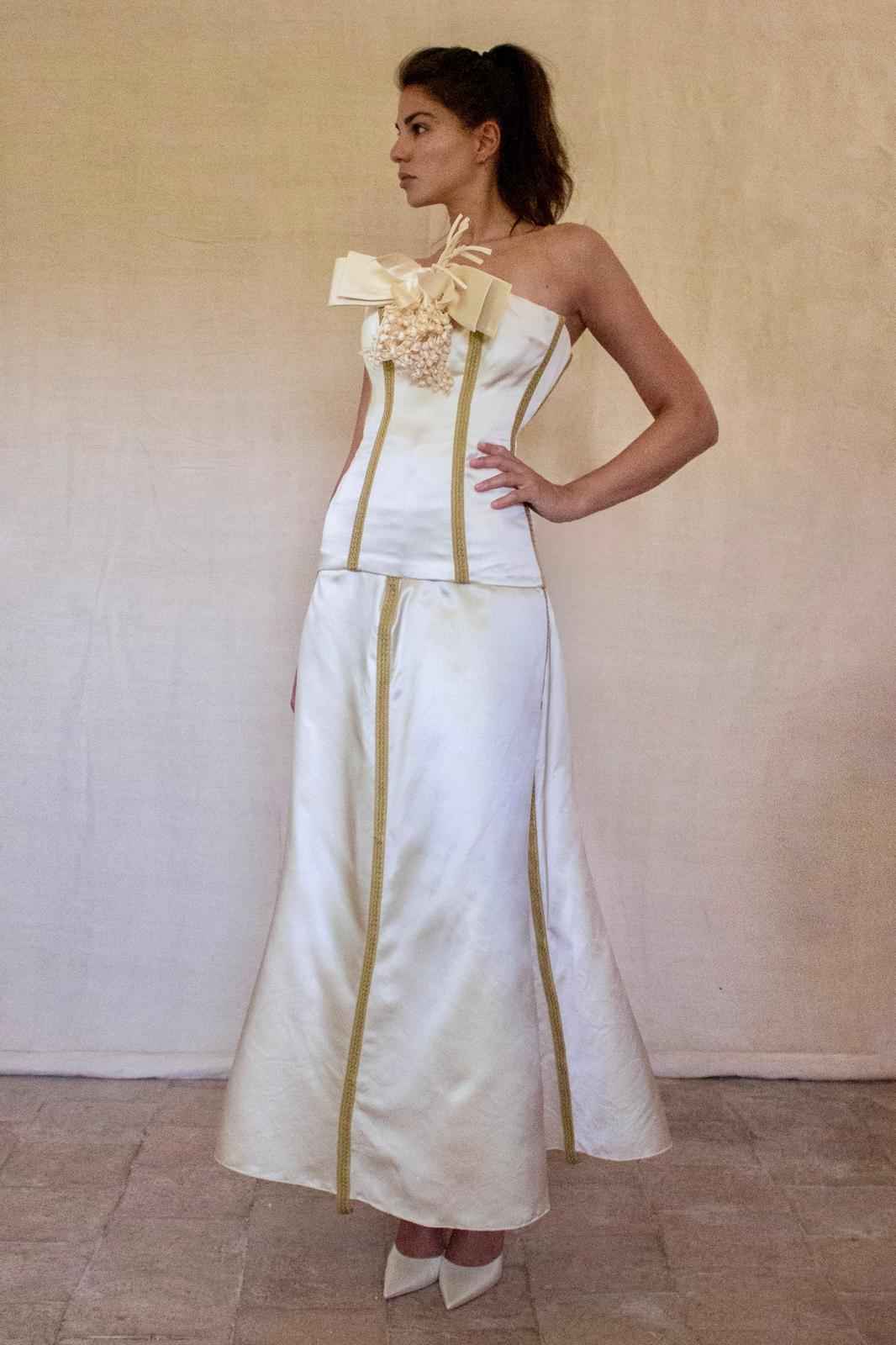 Vintage Silk Satin Two-Piece Set | Corset & Skirt - 370